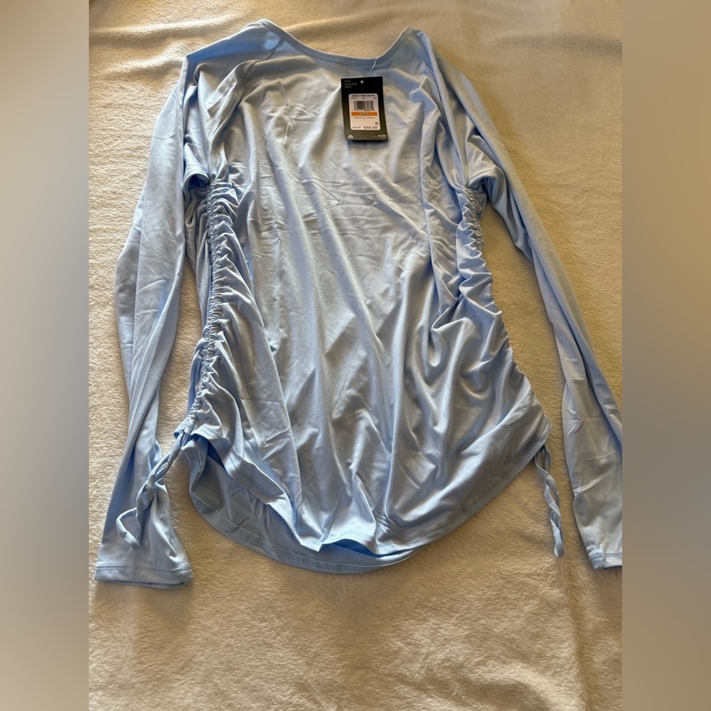 Women’s Motion LS longline Loose Blue Cinch Sides Top UNDER ARMOUR